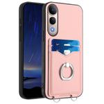 For vivo V50 Lite 4G R20 Ring Card Holder Phone Case(Pink)