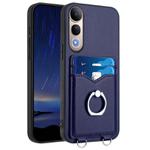 For vivo V50 Lite 4G R20 Ring Card Holder Phone Case(Blue)