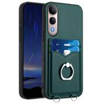 For vivo V50 Lite 4G R20 Ring Card Holder Phone Case(Green)