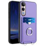 For vivo V50 Lite 4G R20 Ring Card Holder Phone Case(Purple)