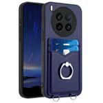 For vivo X200 Ultra R20 Ring Card Holder Phone Case(Blue)