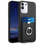 For vivo Y29 4G / T4x / Y300t R20 Ring Card Holder Phone Case(Black)