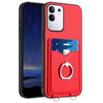 For vivo Y29 4G / T4x / Y300t R20 Ring Card Holder Phone Case(Red)