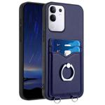 For vivo Y29 4G / T4x / Y300t R20 Ring Card Holder Phone Case(Blue)