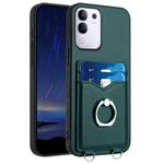 For vivo Y29 4G / T4x / Y300t R20 Ring Card Holder Phone Case(Green)