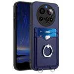 For Xiaomi 15 Ultra R20 Ring Card Holder Phone Case(Blue)