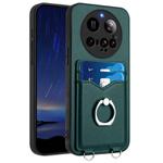 For Xiaomi 15 Ultra R20 Ring Card Holder Phone Case(Green)