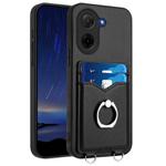 For Redmi A5 4G 171.7mm / Xiaomi Poco C71 R20 Ring Card Holder Phone Case(Black)