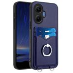 For Redmi Turbo 4 Pro / Xiaomi Poco F7 R20 Ring Card Holder Phone Case(Blue)