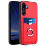 For Samsung Galaxy M16 5G / F16 5G R20 Ring Card Holder Phone Case(Red)