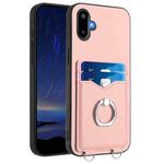 For Samsung Galaxy M06 5G / F06 5G R20 Ring Card Holder Phone Case(Pink)