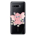 For Asus ROG Phone 3 ZS661KS Shockproof Painted Transparent TPU Protective Case(Little Pink Elephant)