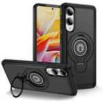 For Samsung Galaxy S25 Edge 5G TPU Hybrid PC Magnetic Holder Phone Case(Black)