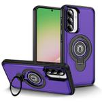 For Samsung Galaxy A56 5G TPU Hybrid PC Magnetic Holder Phone Case(Dark Purple)