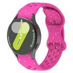 For Samsung Galaxy Watch 7 40 / 44mm Eco-Friendly Granular Colorful Dots Silicone Watch Band(Dark Pink)