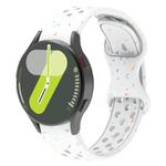 For Samsung Galaxy Watch 7 40 / 44mm Eco-Friendly Granular Colorful Dots Silicone Watch Band(White)