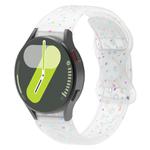 For Samsung Galaxy Watch 7 40 / 44mm Eco-Friendly Granular Colorful Dots Silicone Watch Band(Transparent)