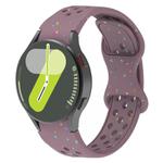 For Samsung Galaxy Watch 7 40 / 44mm Eco-Friendly Granular Colorful Dots Silicone Watch Band(Smoke Purple)