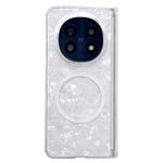 For OPPO Find N5 Magnetic Axis Pearlescent Shell Texture MagSafe Phone Case(White)