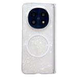 For OPPO Find N5 Magnetic Axis Pearlescent Shell Texture MagSafe Phone Case(Beige)
