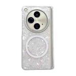 For OPPO Find N3 Magnetic Axis Pearlescent Shell Texture MagSafe Phone Case(White)