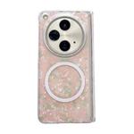 For OPPO Find N3 Magnetic Axis Pearlescent Shell Texture MagSafe Phone Case(Pink Green)
