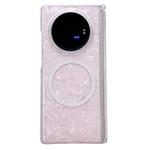 For vivo X Fold3 Pro Magnetic Axis Pearlescent Shell Texture MagSafe Phone Case(Pink)
