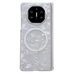 For Huawei Mate X6 Magnetic Axis Pearlescent Shell Texture MagSafe Phone Case(White)