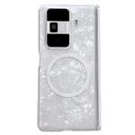 For Honor Magic Vs3 Magnetic Axis Pearlescent Shell Texture MagSafe Phone Case(White)