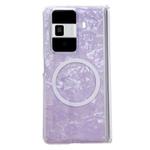 For Honor Magic Vs3 Magnetic Axis Pearlescent Shell Texture MagSafe Phone Case(Purple)