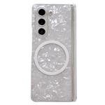 For Samsung Galaxy Z Fold6 5G Magnetic Axis Pearlescent Shell Texture MagSafe Phone Case(White)