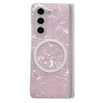 For Samsung Galaxy Z Fold6 5G Magnetic Axis Pearlescent Shell Texture MagSafe Phone Case(Pink)