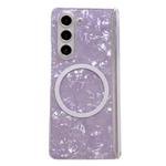 For Samsung Galaxy Z Fold6 5G Magnetic Axis Pearlescent Shell Texture MagSafe Phone Case(Purple)