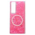 For Samsung Galaxy Z Fold Special Magnetic Axis Pearlescent Shell Texture MagSafe Phone Case(Red)