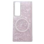 For Samsung Galaxy Z Fold Special Magnetic Axis Pearlescent Shell Texture MagSafe Phone Case(Pink)