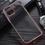For iPhone 12 mini Three Stage Electroplating TPU Protective Soft Case(Rose Gold)