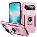 For Google Pixel 10 Pro XL Pioneer Armor Heavy Duty PC + TPU Phone Case with Holder(Pink+Rose Red)