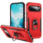 For Google Pixel 10 Pro XL Pioneer Armor Heavy Duty PC + TPU Phone Case with Holder(Red+Black)