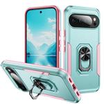 For Google Pixel 10 Pro XL Pioneer Armor Heavy Duty PC + TPU Phone Case with Holder(Green+Pink)