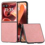 For Motorola Razr 60 Ultra PU Leather Black Edge Phone Case(Pink)