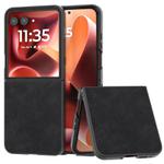 For Motorola Razr 60 Ultra PU Leather Black Edge Phone Case(Black)
