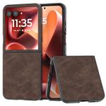 For Motorola Razr 60 Ultra PU Leather Black Edge Phone Case(Coffee)