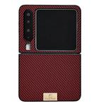 For Huawei Pura X Black Frame Kevlar Carbon Fiber Ultra-thin Nameplate Shockproof Phone Case(Red)