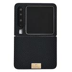 For Huawei Pura X Black Frame Kevlar Carbon Fiber Ultra-thin Nameplate Shockproof Phone Case(Black)