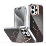 For iPhone 14 Pro Max Gradient Discolor Lens Kickstand Magsafe Phone Case(Desert Gold)