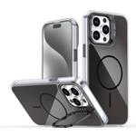For iPhone 14 Pro Max Gradient Discolor Lens Kickstand Magsafe Phone Case(Black)