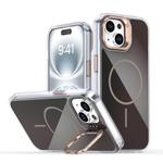For iPhone 14 / 13 Gradient Discolor Lens Kickstand Magsafe Phone Case(Desert Gold)