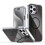 For iPhone 13 Pro Max Gradient Discolor Lens Kickstand Magsafe Phone Case(Black)