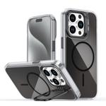 For iPhone 13 Pro Gradient Discolor Lens Kickstand Magsafe Phone Case(Black)