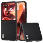 For Motorola Razr 60 Ultra ABEEL Genuine Leather Elegant Black Edge Phone Case(Black)
